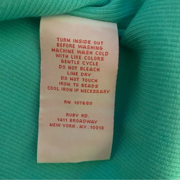 Ruby Rd Turquoise Sleeveless Top with Beaded Detail EUC M - Picture 6 of 6